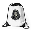 nerd  lion Drawstring Bags