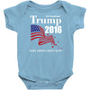 trump 2016 election make america great again Baby Onesie