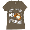 new owl best friend for life Ladies Fitted T-Shirt