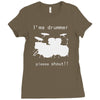 i'm a drummer please shout Ladies Fitted T-Shirt