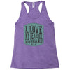 i love my beared husband Racerback Tank