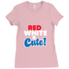 red white and cute Ladies Fitted T-Shirt