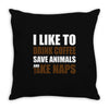 Drink Coffee Save Animals And Take Naps Throw Pillow