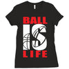 ball is life funny sports Ladies Fitted T-Shirt