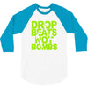 dub step drop beats not bombs black light skrillex ink hiphop dance 3/4 Sleeve Shirt