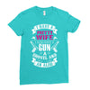 I Have a Pretty Wife I Also Have a Gun a Shovel and an Alibi Ladies Fitted T-Shirt