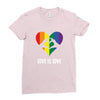 Love is Love Heart Ladies Fitted T-Shirt