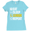 eat sleep league Ladies Fitted T-Shirt