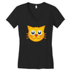 cat yellow Women's V-Neck T-Shirt