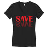 save red Women's V-Neck T-Shirt