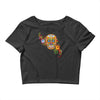 women's sugar skull purple Crop Top