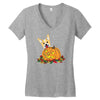 corgi pumpkin Women's V-Neck T-Shirt