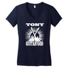guitar god t shirt personalised guitarists Women's V-Neck T-Shirt