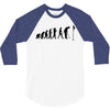 evolution of a golfer mens black golf t shirt top new 3/4 Sleeve Shirt