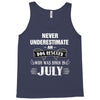 never underestimate an old man who was born in july Tank Top