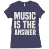 music is the answer Ladies Fitted T-Shirt