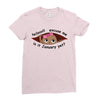 January Peeking Out Baby Girl Ladies Fitted T-Shirt