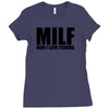 milf man i love fishing t shirt funny outdoors clever humor tee fisher Ladies Fitted T-Shirt