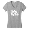 the dogfather boxer white Women's V-Neck T-Shirt