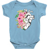 Heart And Flowers Baby Bodysuit
