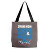 swim mom loud and proud sports athlete athletic Tote Bags