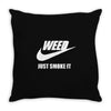 weed   just smoke it   mens funny Throw Pillow