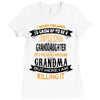 Super Cool Granddaughter Of A Freaking Awesome Grandma Ladies Fitted T-Shirt