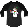 smiling snowman holding out christmas 3/4 Sleeve Shirt