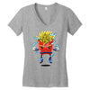 saiyan fries Women's V-Neck T-Shirt