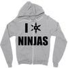 i heart ninjas Zipper Hoodie