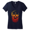 skull gradient Women's V-Neck T-Shirt