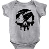 sea of theives skull Black Logo Baby Bodysuit