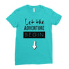 let the adventure begin Ladies Fitted T-Shirt