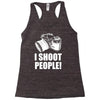 i shoot people Racerback Tank