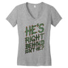 zombie right behind Women's V-Neck T-Shirt