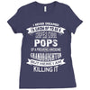 Super Cool Pops Of A Freaking Awesome Granddaughter Ladies Fitted T-Shirt