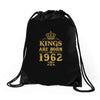 kings are born in 1962 Drawstring Bags