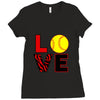 love softball Ladies Fitted T-Shirt