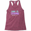 she is strong Racerback Tank