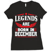 Legends Are Born In December Ladies Fitted T-Shirt