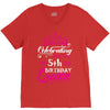 Celebrating With the 5th Birthday Queen V-Neck Tee