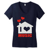 new i love house Women's V-Neck T-Shirt