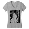 winner winner chicken dinner 3b Women's V-Neck T-Shirt