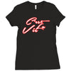c'est la vie neon slogan Ladies Fitted T-Shirt