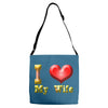 i heart my wife Adjustable Strap Totes