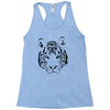 white tiger black print Racerback Tank