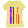rainbow american flag Ladies Fitted T-Shirt