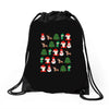 christmas pixel Drawstring Bags