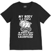 my body is a temple in which a lot of pigs have been sacificed V-Neck Tee