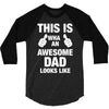 new daddy christmas funny 3/4 Sleeve Shirt